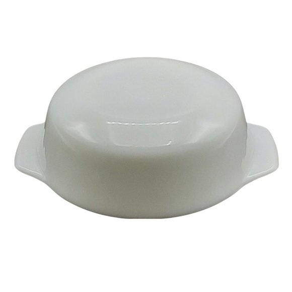 Vintage White Milk Glass Round Baker One Quart Small Casserole Side Dish #436 - Picture 6 of 10